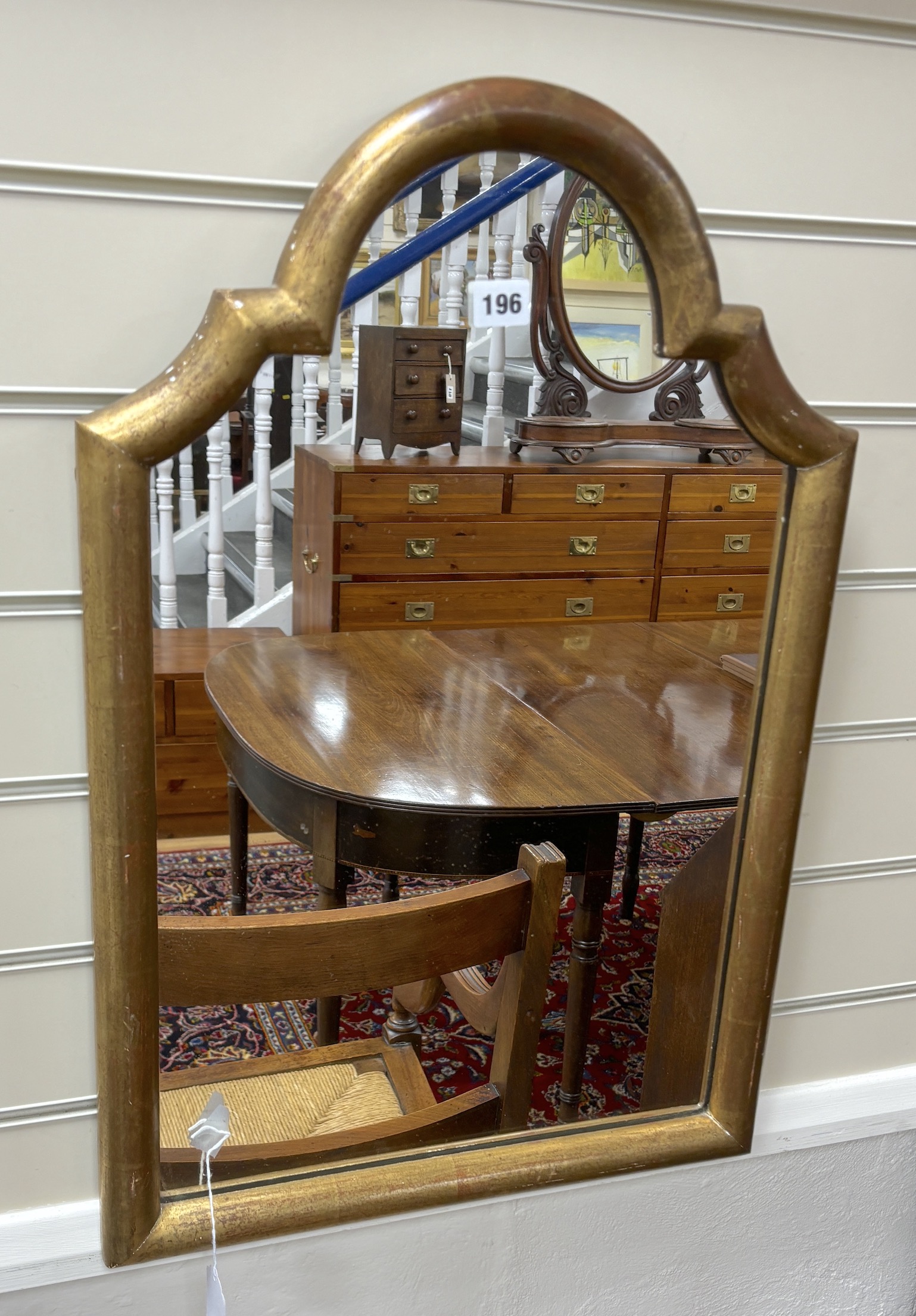 An 18th century style giltwood wall mirror, width 44cm, height 66cm